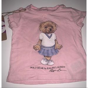 Pink teddy bear polo shirt